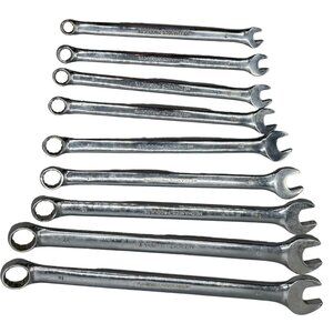 chrome vanaduim machanics products set of 9 wrenches standard READ